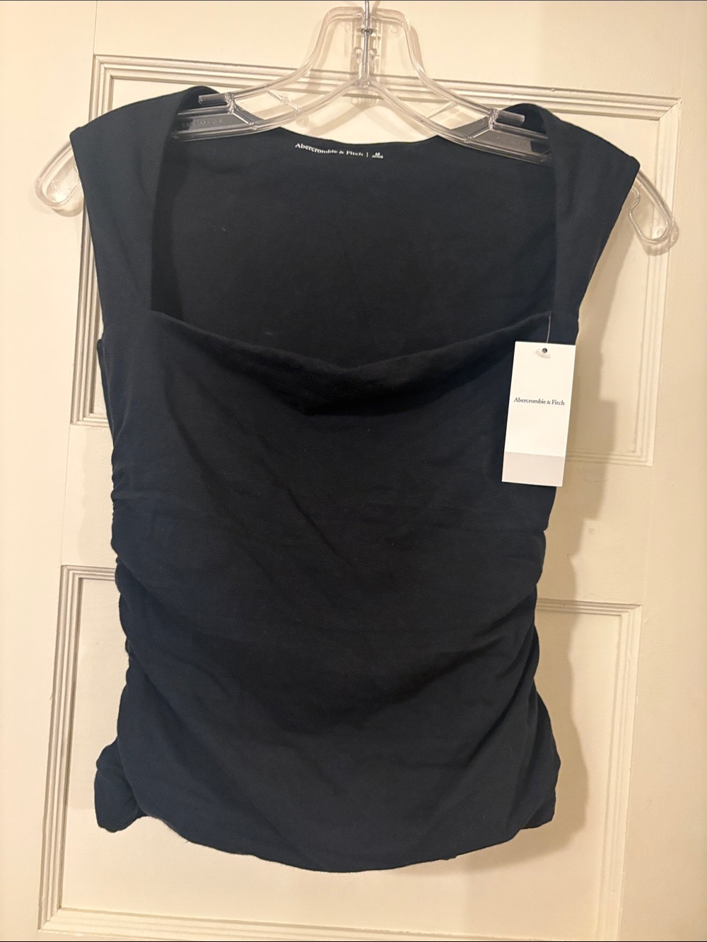 Abercrombie & Fitch Bra-Free Black Square Neck Sleeveless Top